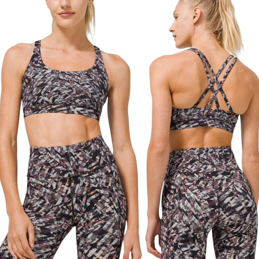 Lululemon Energy Bra B–D Cup In Kaleidoscopic Pink Multi Size 4